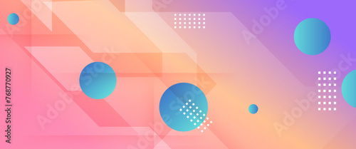 Colorful simple minimal geometric shape gradient abstract banner. For business banner, formal backdrop, prestigious voucher, luxe invite, wallpaper and background