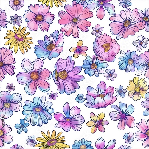 Tranquil Watercolor Floral Seamless Pattern
