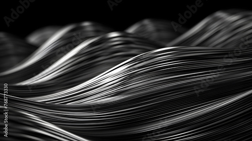 Digital silver wave curve sculpture abstract graphic poster web page PPT background