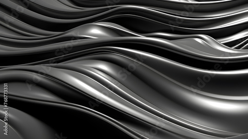 Digital silver wave curve sculpture abstract graphic poster web page PPT background