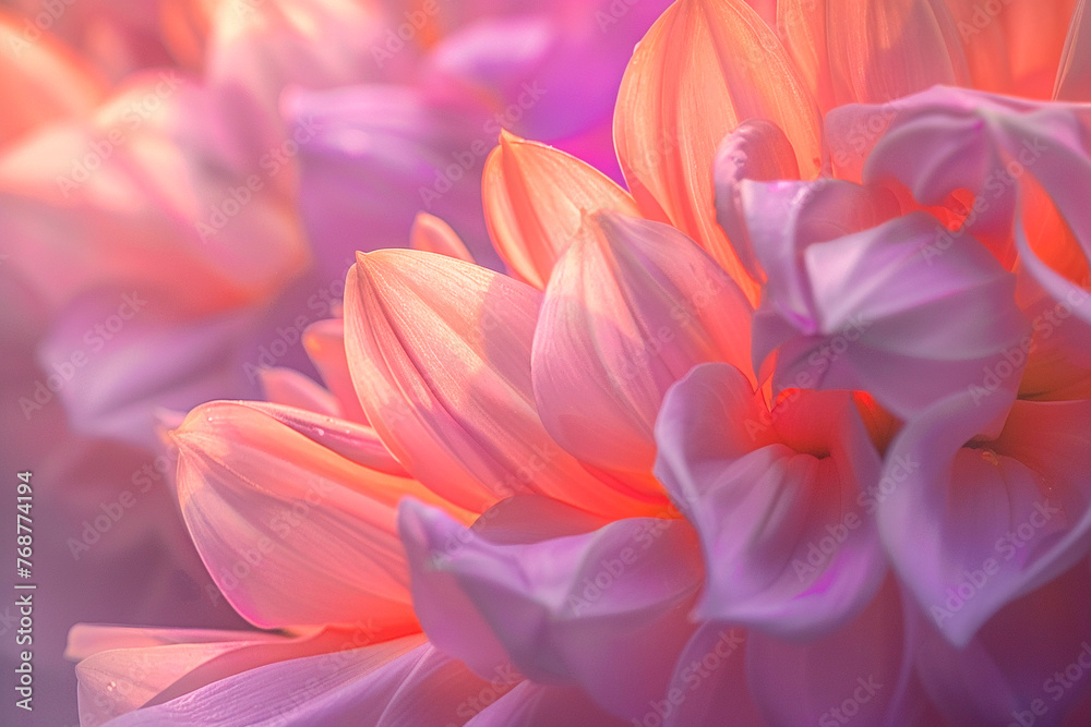 Close up of pink peony flowers petal. Macro floral background.