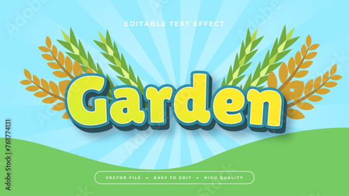Green blue and orange garden 3d editable text effect - font style