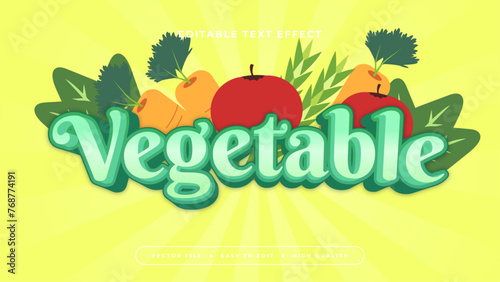 Colorful vegetable 3d editable text effect - font style