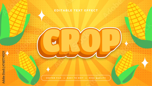 Orange green and yellow crop 3d editable text effect - font style