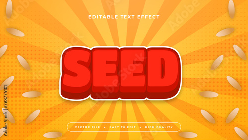 Red yellow and brown seed 3d editable text effect - font style
