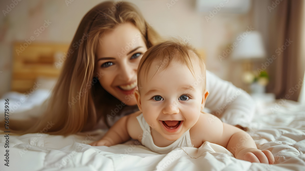 Mother and child happily play together on the bed.
The love of mother and child. Family in the house. Lifestyle. Ai
Mother and child happily play together on the bed.
The love of mother and child. Family in the house. Lifestyle. Ai