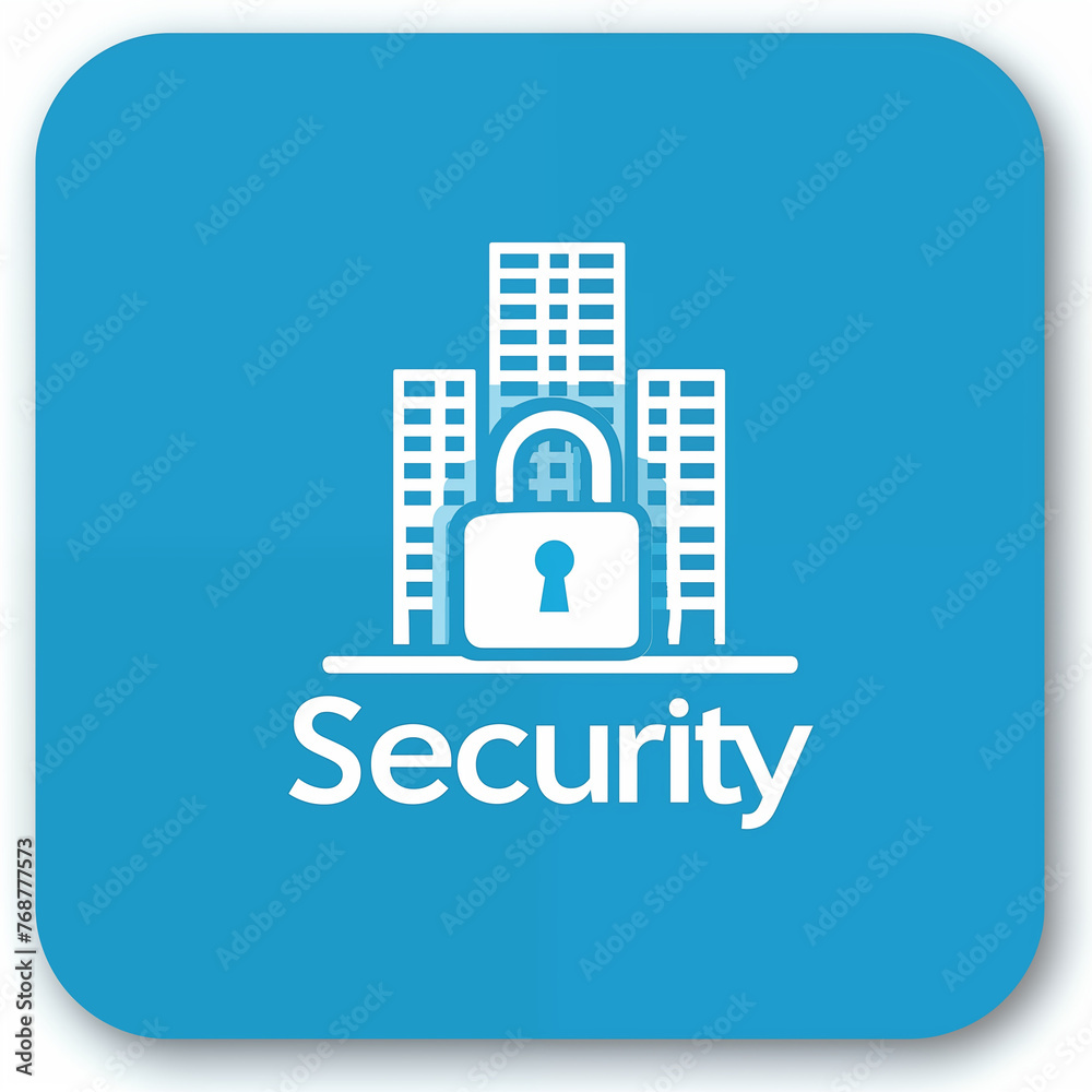 Security - Lock in front of company building - logo, icon