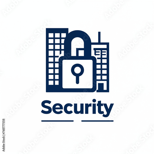 Security - Lock in front of company building - logo, icon