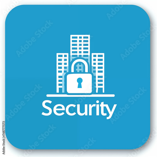 Security - Lock in front of company building - logo, icon