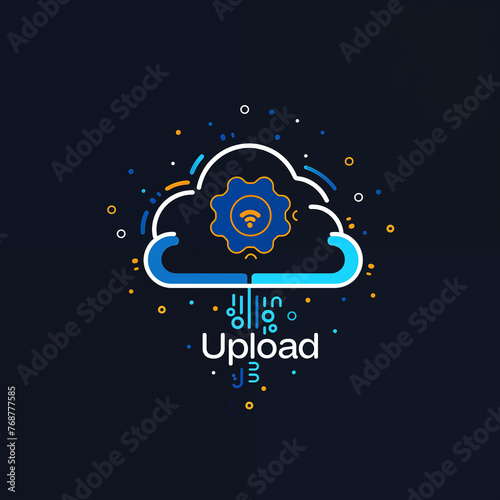 Colorful minimal cloud logo icon