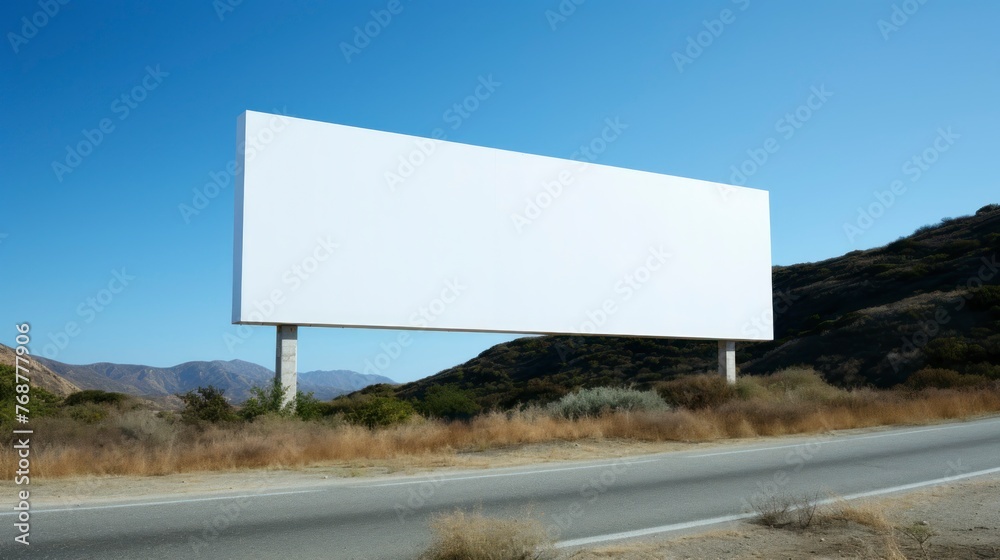 Blank billboard on the highway Blank billboard on the highway