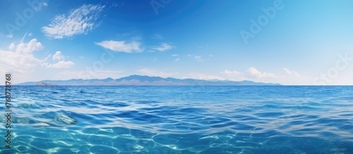 A serene view of the ocean ...