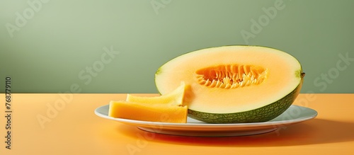 A ripe and sweet melon plac...
