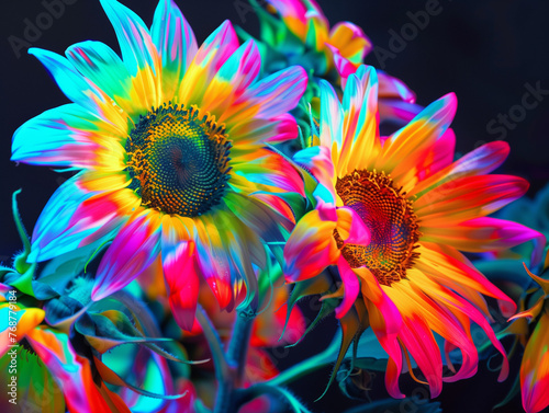 sunflower of neon color
