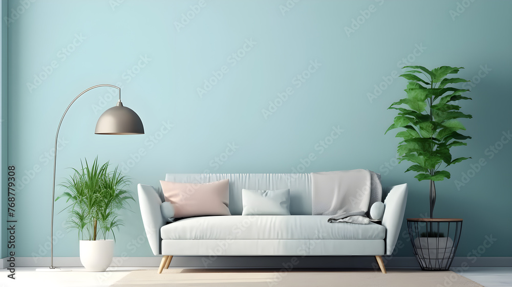 Fototapeta premium Modern Living Room Sofas in Tranquil Surrounding