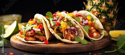 Taco tortillas filled with ...