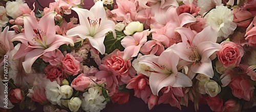 Beautiful pink and white bl...