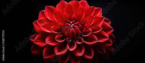 Vivid dahlia bloom in red s...
