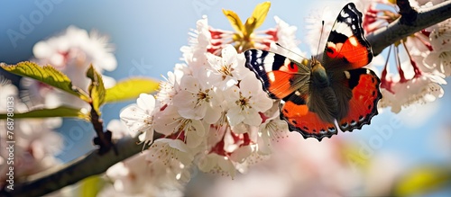 A beautiful butterfly is si...