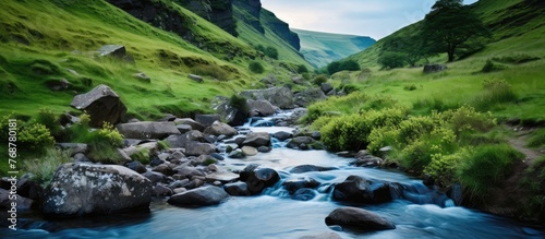 A picturesque scene of a ri...