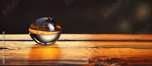 Transparent glass orb resti...