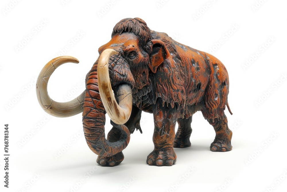 Model of mammoth isolated on white background. Generative Ai