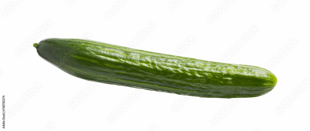 One long fresh cucumber isolated on white One long fresh cucumber isolated on white