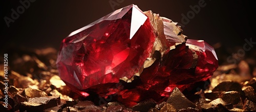 A vivid red diamond is plac...