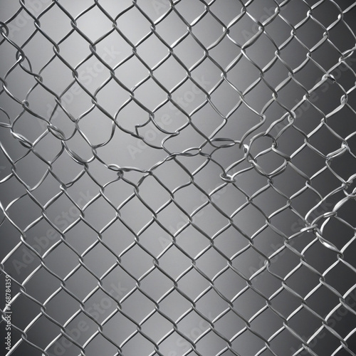 Silver chainlink fence with transparent background, PNG file colorful background