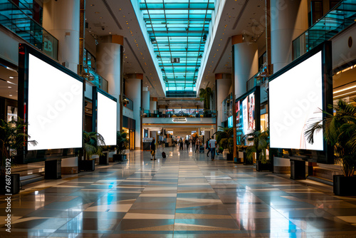 Dynamic Digital Displays: Engaging Indoor Mall Advertising with Two Large LED Screens in Public Space Area