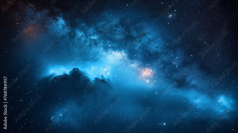 Fototapeta premium Blue background with stars. Selective focus. Copy space 