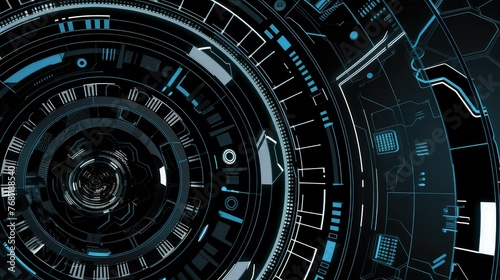 A black background with a futuristic spaceship, in the style of webcore, light blue and gray.