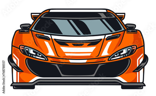 Motorsports car vintage label colorful