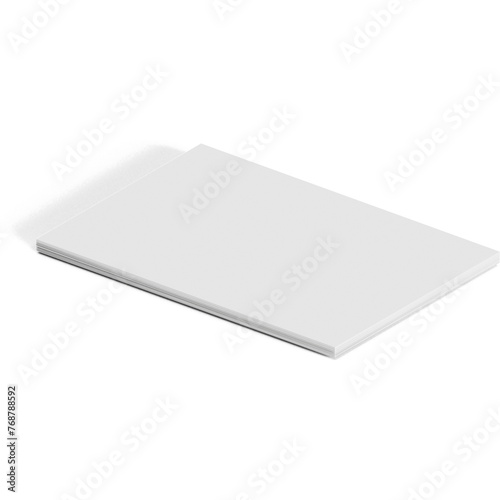 Creative concept isometric view of blank white poster paper isolated on plain background , suitable for your assets element.