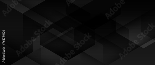 Black vector abstract geometric shapes banner. For cover design, book design, poster, cd cover, flyer, website backgrounds or advertising