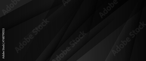 Black minimal geometric shape abstract banner. For business banner, formal backdrop, prestigious voucher, luxe invite, wallpaper and background