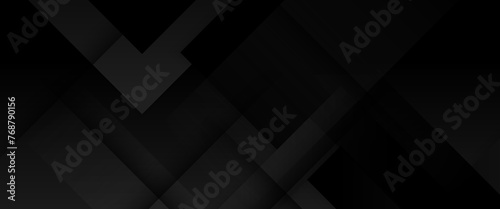 Black abstract banner with shapes. For business banner, formal backdrop, prestigious voucher, luxe invite, wallpaper and background