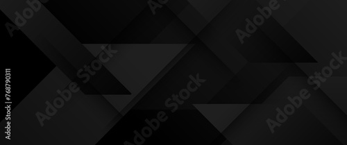 Black minimal geometric shape abstract banner. For business banner, formal backdrop, prestigious voucher, luxe invite, wallpaper and background photo