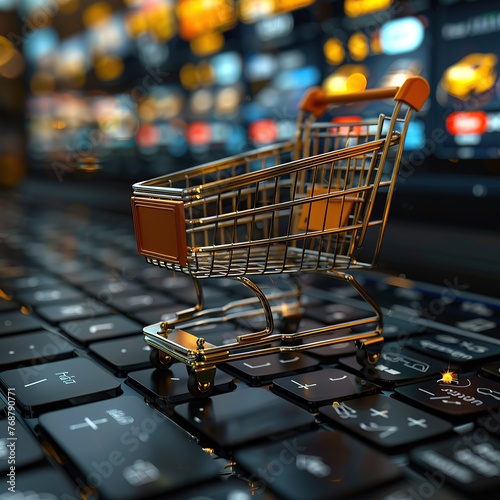 Online Retail: Laptop and Shopping Cart