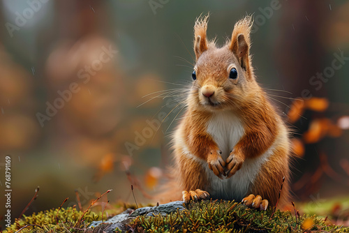 Autumn Whiskers and Rain: A Squirrels Majestic Portrait Banner