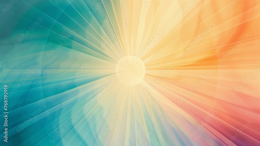 Obraz premium pastel gradient background with radial transition, blending soft blue with pale yellow to tranquil, sunlit effect.