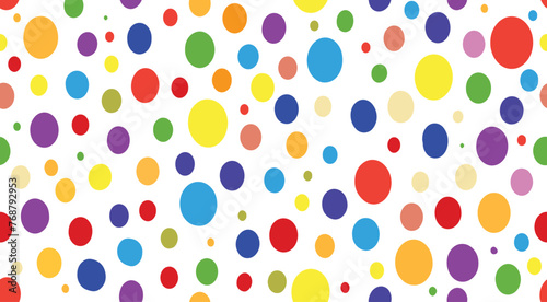 Fun colorful circle doodle seamless pattern.