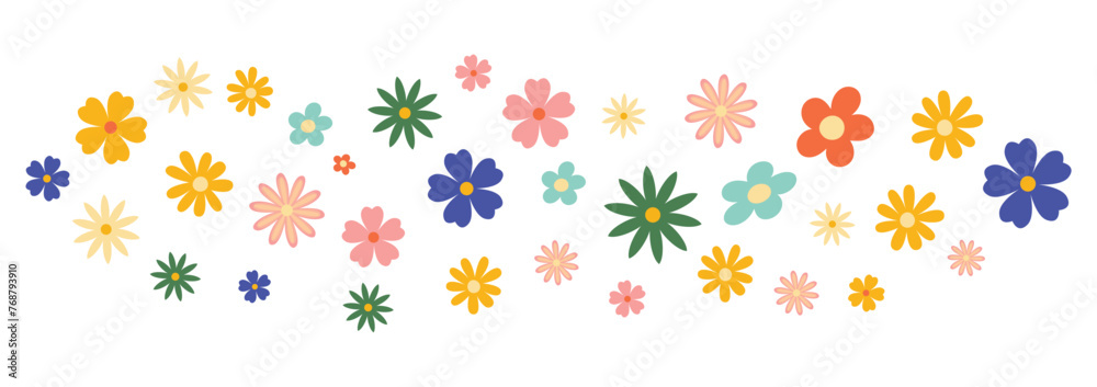 colorful Trendy floral print  banner . floral background 