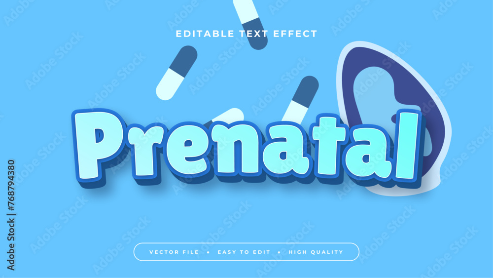 Blue prenatal 3d editable text effect - font style Blue prenatal 3d editable text effect - font style
