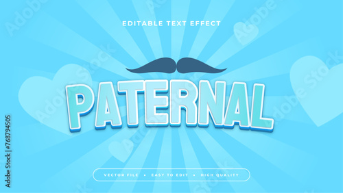Blue paternal 3d editable text effect - font style