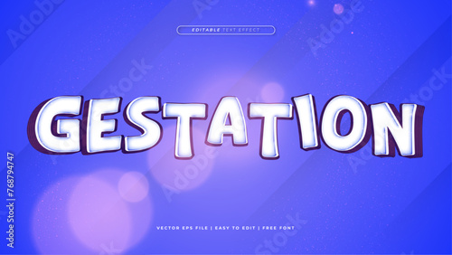 Purple violet white and blue gestation 3d editable text effect - font style