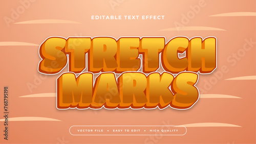 Brown and white stretch marks 3d editable text effect - font style