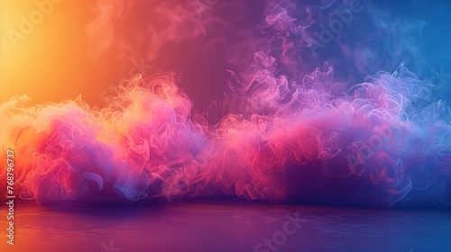 halftone smoke effect. Vibrant abstract background. Retro 80's style colors and textures.