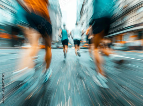 Wallpaper Mural The focused stride of an athlete's feet as they pound the pavement, depicting the intensity and drive of their running journey Torontodigital.ca