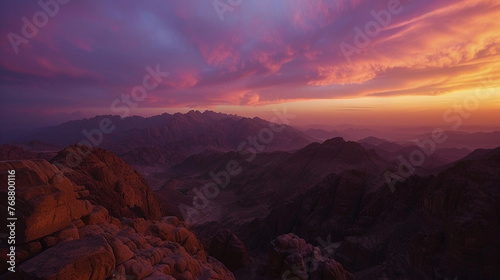 Sunset in the mountains of the Sinai Peninsula, Egypt © GaMe